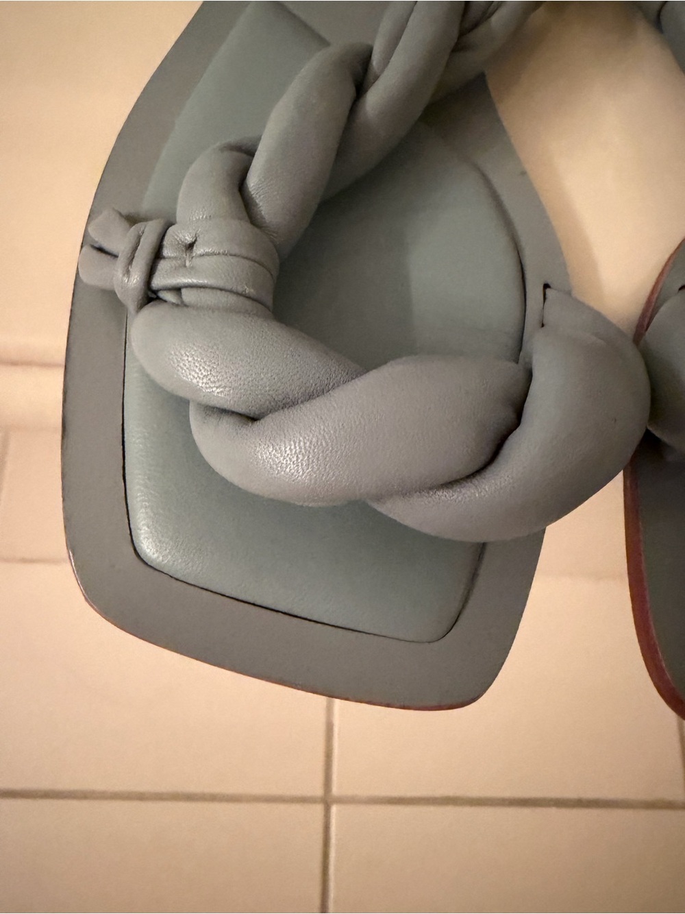 Zara Braided Square-Toe Sandals in Slate grey - Picture 3 of 4